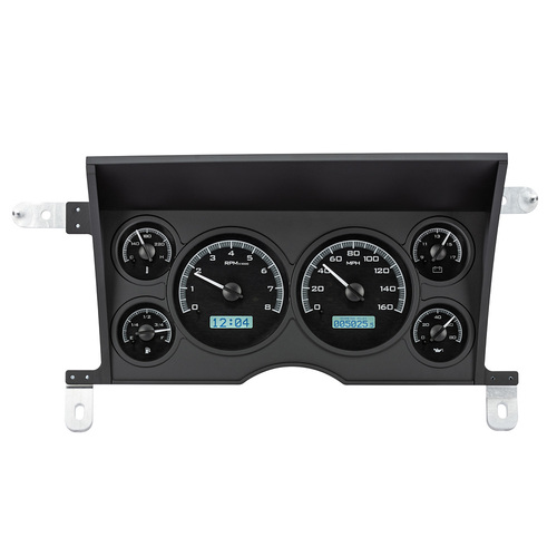 Dakota Digital Gauge, Analong, 1986-93 For Chevrolet S-10/GMC S-15, VHX System, Black Alloy Style Face, White Display, Each