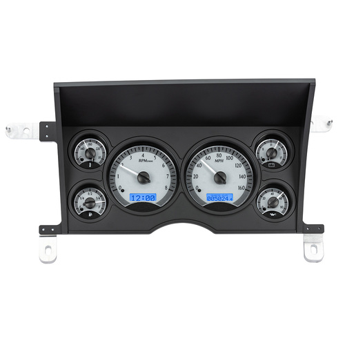 Dakota Digital Gauge, Analong, 1986-93 For Chevrolet S-10/GMC S-15, VHX System, Silver Alloy Style Face, Blue Display, Each