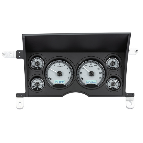Dakota Digital Gauge, Analong, 1986-93 For Chevrolet S-10/GMC S-15, VHX System, Silver Alloy Style Face, White Display, Each