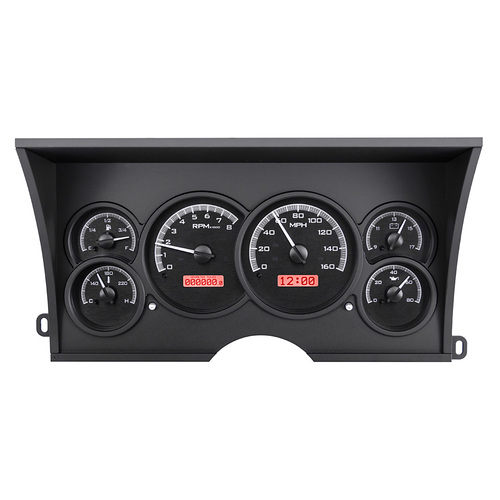 Dakota Digital Gauge Kit, 1988- 1994 For Chevrolet/ GMC Pickup / SUV, Analog, Black Background, Alloy Style Face, Red Display