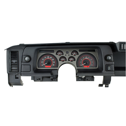 Dakota Digital Gauge Kit, 1990- 92 For Chevrolet For Camaro, Analog, Carbon Fiber Background, Alloy Style Face, Red Display