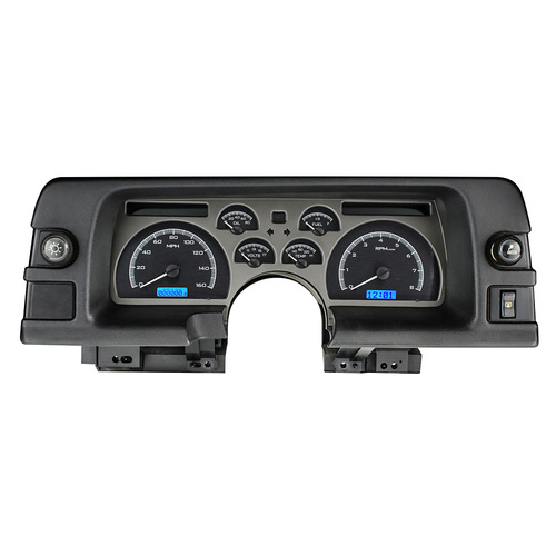 Dakota Digital Gauge Kit, 1990- 92 For Chevrolet For Camaro, Analog, Black Background, Alloy Style Face, Blue Display