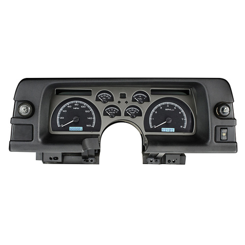 Dakota Digital Gauge Kit, 1990- 92 For Chevrolet For Camaro, Analog, Black Background, Alloy Style Face, White Display