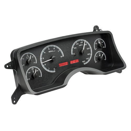 Dakota Digital Gauge Kit, 1990- 93 For Ford For Mustang, Analog, Black Background, Alloy Style Face, Red Display