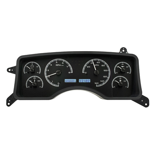 Dakota Digital Gauge Kit, 1990- 93 For Ford For Mustang, Analog, Black Background, Alloy Style Face, White Display