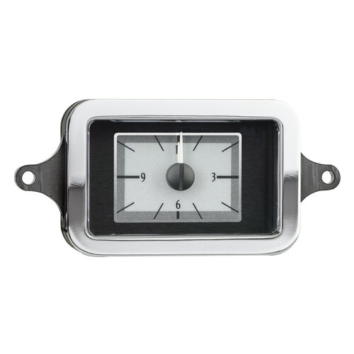 Dakota Digital Analog Clock, 1940 For Chevrolet Car, Silver Background, Alloy Style Face, Blue Display, Each