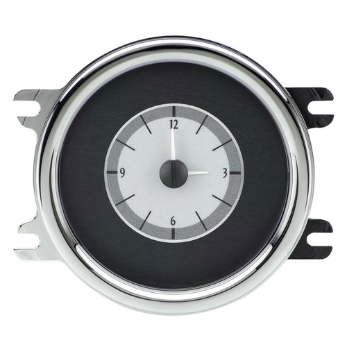 Dakota Digital Gauge, Analog Clock, 1941-48 Chevy Car, Black Alloy Style Face, White Display