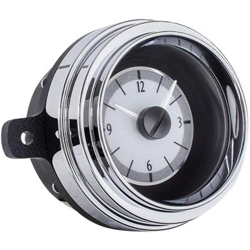 Dakota Digital Gauge, Analog Clock, 1949-50 Ford Car, Silver Alloy Style Face, Blue Display