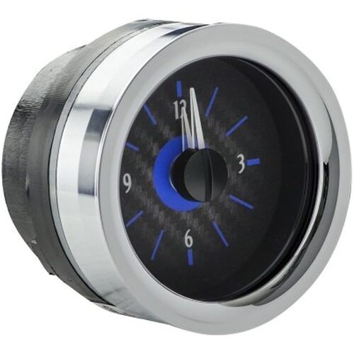 Dakota Digital Analog Clock, 1951 For Ford Car, Carbon Fiber Background, Alloy Style Face, Blue Display, Each