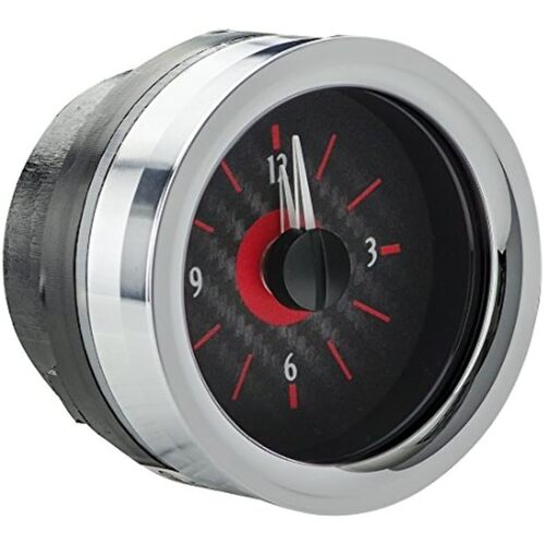 Dakota Digital Gauge, Analog Clock, 1955-56 Chevy Car, Carbon Fiber Style Face, Red Display