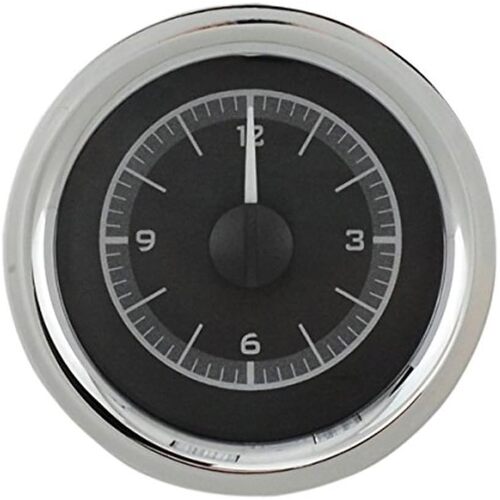 Dakota Digital Gauge, Analog Clock, 1955-56 Chevy Car, Black Alloy Style Face, Blue Display