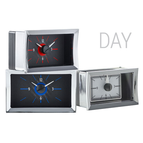 Dakota Digital Analog Clock, 1957 For Chevrolet Car, Silver Background, Alloy Style Face, Red Display, Each