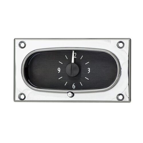 Dakota Digital Gauge, Analog Clock, 1959 Chevy Impala, Black Alloy Style Face, Blue Display