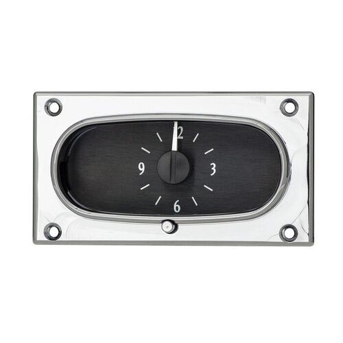 Dakota Digital Gauge, Analog Clock, 1959 Chevy Impala, Black Alloy Style Face, White Display
