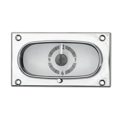 Dakota Digital Gauge, Analog Clock, 1959 Chevy Impala, Silver Alloy Style Face, Blue Display