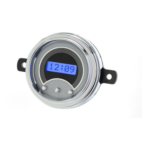 Dakota Digital Gauge, Digital Clock, 1949-50 Ford Car, Black Alloy Style Face, Blue Display