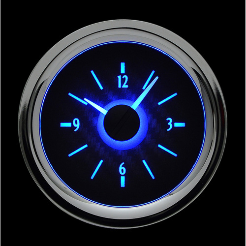 Dakota Digital Gauge, Digital Clock, 1958-62 Chevy Corvette, Corvettebon Fiber Style Face, Blue Display