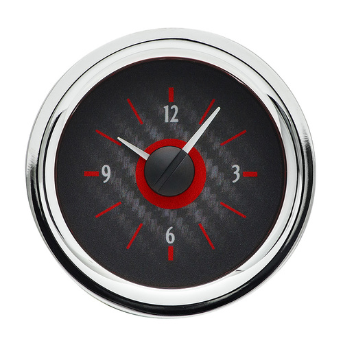 Dakota Digital Gauge, Digital Clock, 1958-62 Chevy Corvette, Corvettebon Fiber Style Face, Red Display