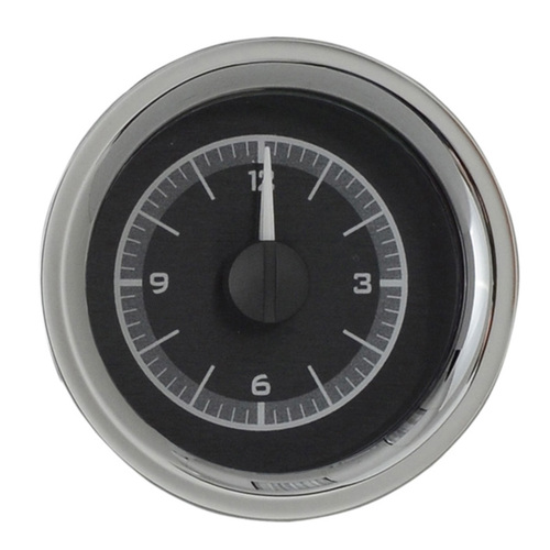 Dakota Digital Gauge, Digital Clock, 1958-62 Chevy Corvette, Black Alloy Style Face, White Display