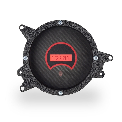 Dakota Digital Gauge, Digital Clock, 1969-70 Ford Mustang, Black Alloy Style Face, White Display