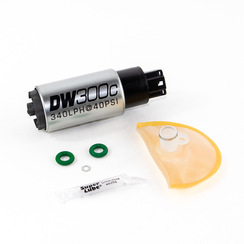 Deatsch Werks DW300C series, 340lph compact fuel pump without mounting clips w/ Install Kit for Civic 06-11