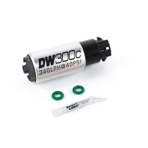 Deatsch Werks DW300C series, 340lph compact fuel pump w/ mounting clips w /Install Kit for R35 GTR 2009-2015. *Two req