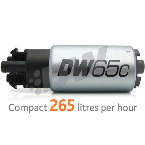 Deatsch Werks DW65C series, 265lph compact fuel pump without mounting clips w/ universal install kit