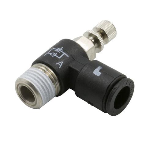 Autometer Needle Valve, 90º, 1/4" Od Qk Disconnect To 1/8" Npt (Meter Out) Nickel Pl Br , Dedenbear