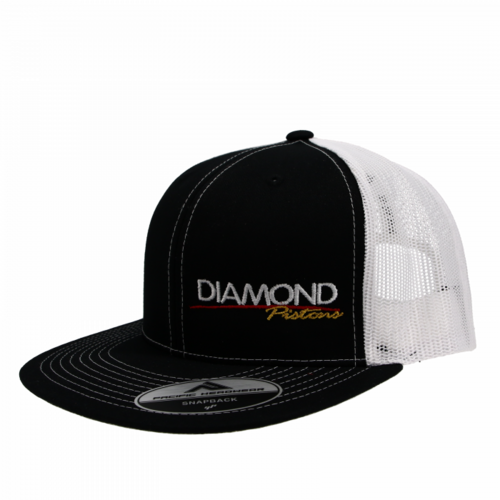 Diamond Hat, Diamond Logo, Trucker, One Size Fits All, Color Black/White, Each
