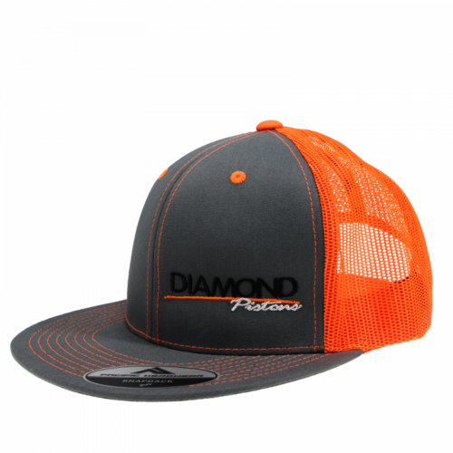 Diamond Hat, Diamond Logo, Trucker, One Size Fits All, Color Grey/Orange, Each