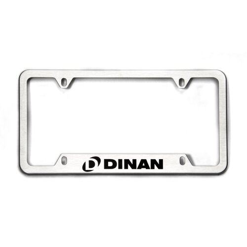 Dinan License Plate Frame, Stainless Steel, Brushed, Logo, Each