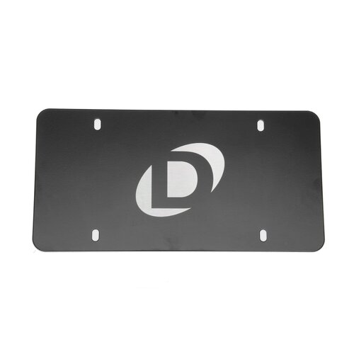 Dinan Marque Plate, Black, Stainless Sl, Centered Logo