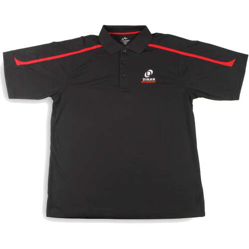 Dinan Logo Polo Shirt, Black/Red, Polyester, Men's