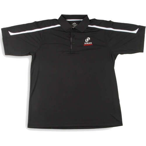 Dinan Logo Polo Shirt, Black/White, Polyester, Men's