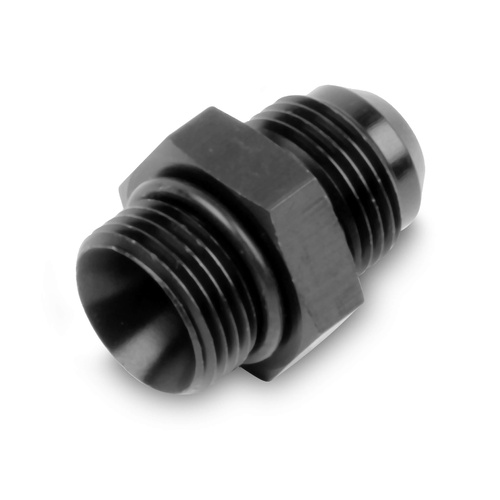 Demon Fuel Pump Inlet Fitting, Straight, Aluminium, Black Anodised, -10 AN Male Threads, Each