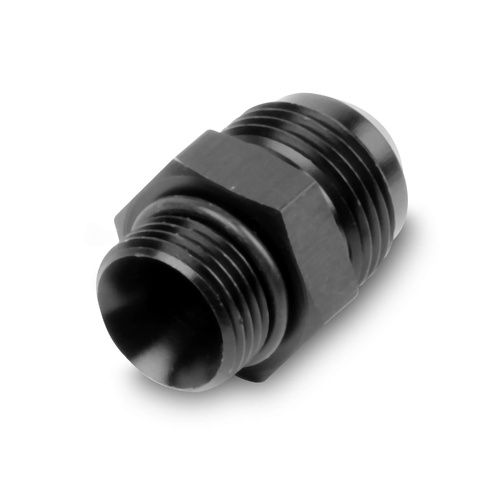 Demon Fuel Pump Inlet Fitting, Straight, Aluminium, Black Anodised, -12 AN Male Threads, Each