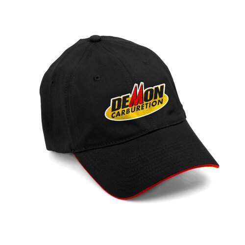 Demon Hat, Ball Cap Style, Cotton Twill, Black, Carburetors Logo, Adjustable Backstrap, Adult Size, Each
