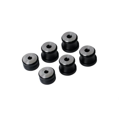 Detroit Speed Body Mount Bushings, Aluminum, Black, 1/2 in. Lowered Height, Chevy, Pontiac, Kit