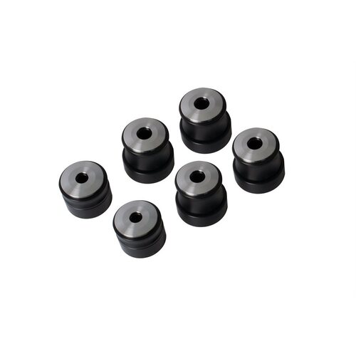 Detroit Speed Body Mount Bushings, Aluminum, Black, Stock Height, Chevy, Pontiac, Kit