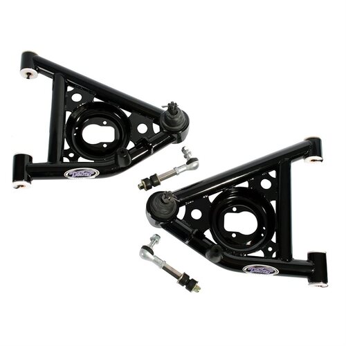 Detroit Speed Control Arms, Front Lower, Tubular, Steel, Black Powdercoated, Buick, Chevy, Oldsmobile, Pontiac, Pair