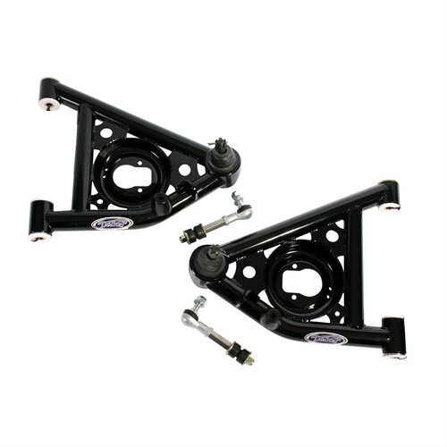 Detroit Speed Control Arms, Tubular, Ball Joints Included, Steel, Black Powdercoated, Chevy, Pontiac, Front Left Lower, Front Right Lower, Pair