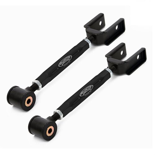 Detroit Speed Trailing Arms, Tubular, Adjustable, Steel, Black Powdercoated, Rear Lower, Chevy, Pair