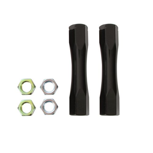 Detroit Speed Tie Rod Adjusters, Tubular, 11/16-18 in. Thread, Steel, Black Powdercoat, 4.25 in. Length, Buick, Chevy, Pair