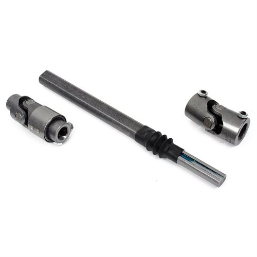 Detroit Speed Steering Shafts, Steering Coupler Kits, Collapsible, Double D Style, Steel, Natural, Universal Joints, Buick, Chevrolet, GMC, Oldsmobile