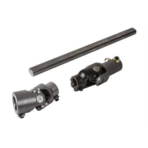 Detroit Speed Steering Shaft, Intermediate Shaft, Plain Steel, C2/C3 Corvette, w/Ididit Column 3/4 in.-DD Column Output Shaft, Kit