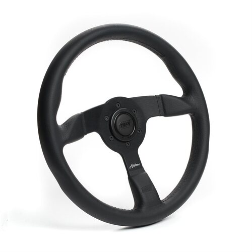 Detroit Speed Steering Wheel, MPI Autodromo 90 Series, Black Leather Black Center w/ Horn, Each