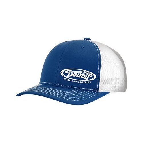 Detroit Speed Logo Curved Bill Snap-Back Hat, Royal, Adjustable, Blue/White