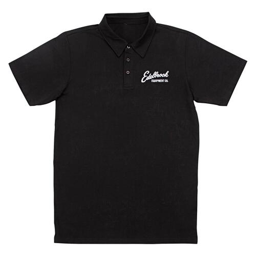 Edelbrock Equipped Polo Shirt, Black, Cotton, Men's