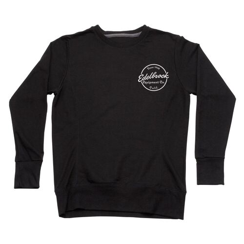 Edelbrock Since 1938 Crewneck Sweatshirt, Pullover, Black, Cotton, Poly Fleece, Women's