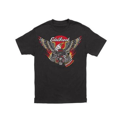 Edelbrock Crate Eagle T-Shirt, Black, Cotton, Men's